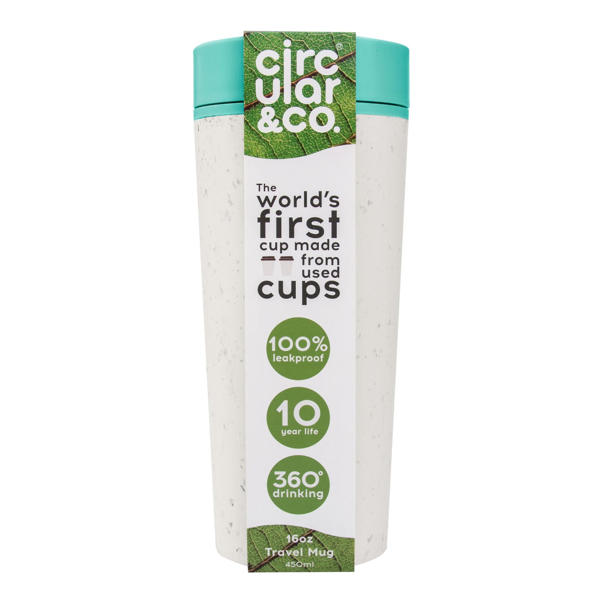 Circular&Co Natural and Teal Insulated Travel Mug: Blue - Plastic by World Market