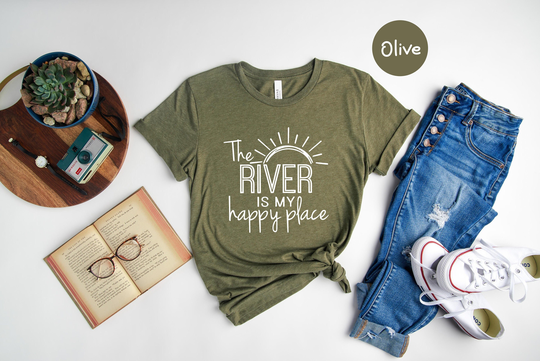 The River My Happy Place Shirt, T Shirt, Life At The River, Gift For Lover, Sweater, Tee