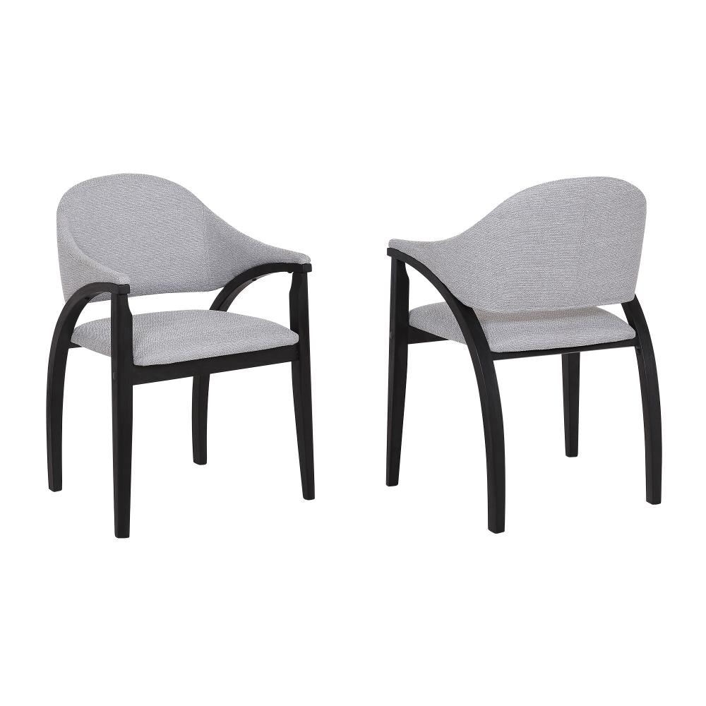 Armen Living Meadow Contemporary/Modern Polyester/Polyester Blend Upholstered Dining Arm Chair (Wood Frame) in Gray | LCMWCHBLGR