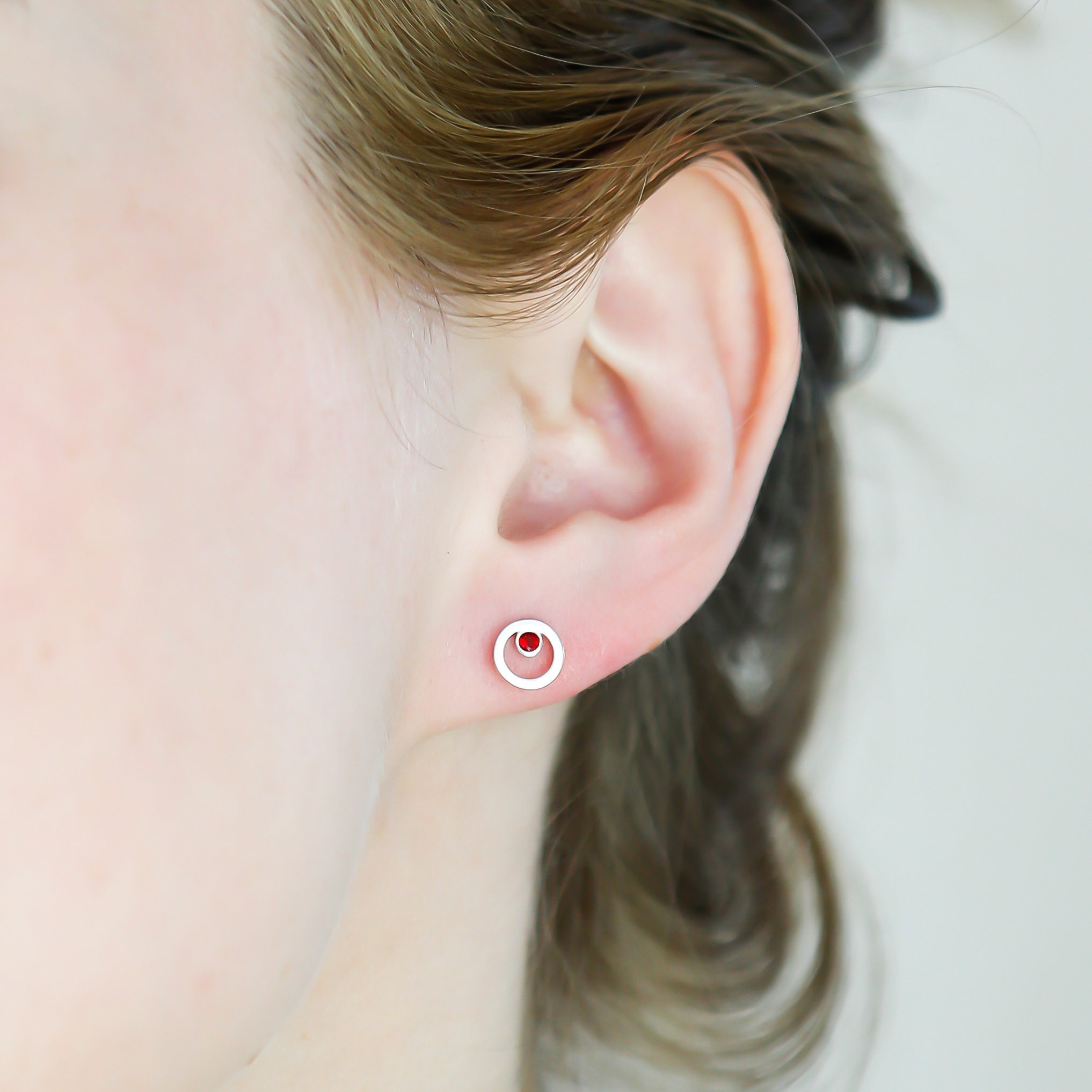 Minimalist Earrings Dainty Geometric Birthstone Stud Earring Mothers Gift Bridesmaid Gift cm07