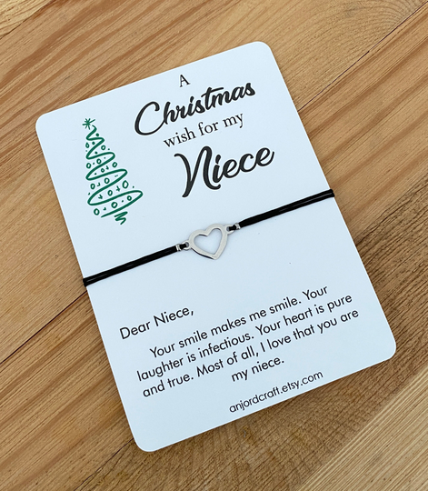 Niece Jewelry, Gift For Niece, Bracelet, Birthday From Aunt, Wish Gift, Heart Bracelet