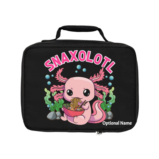 Axolotl Lunch Bag Kids, Snacks, Snaxolotl, Ramen, Pho Ramen Gifts, Box Insulated Zipper
