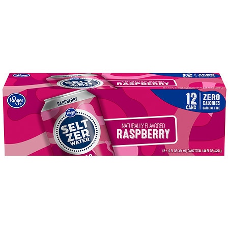 Kroger Raspberry Seltzer Water - 12.0 oz x 12 pack