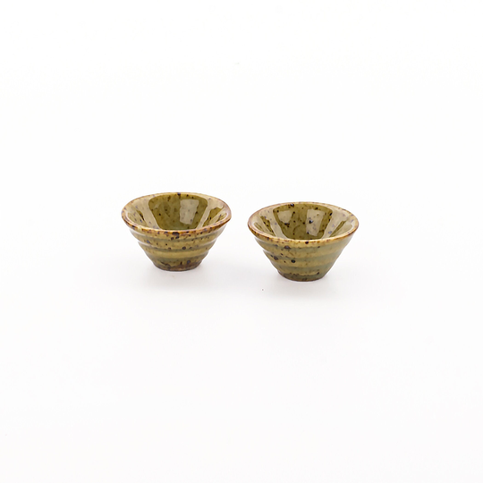 2 Dollhouse Stoneware Bowls Ceramic Miniatures