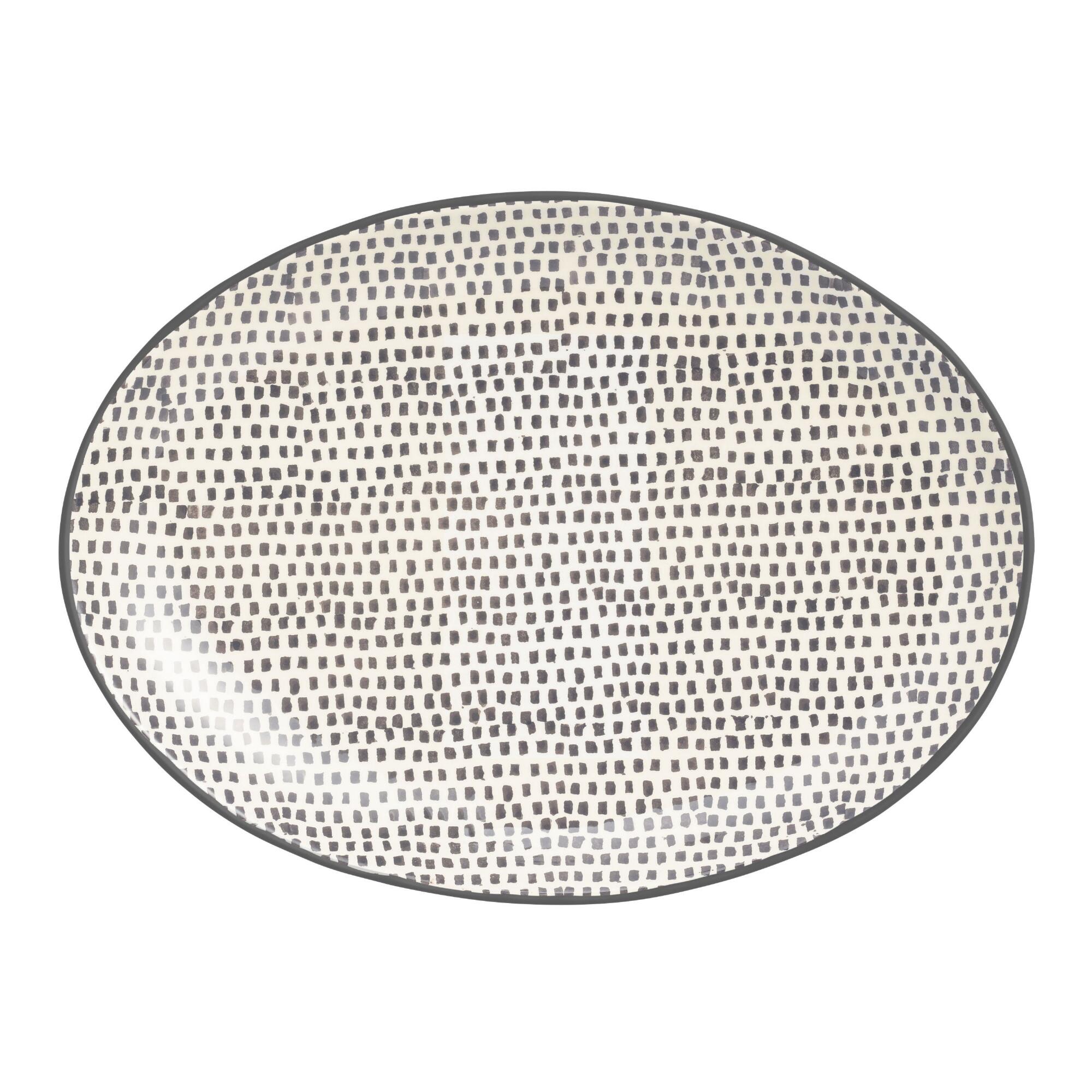 Charcoal and Ivory Alvaro Serving Platter: Gray by World Market