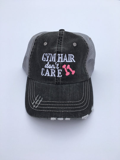 Hats Women. Gym Hair Don't Care. Clothes. Hat. Messy Caps. Caps For Women Trucker Cap. Baseball