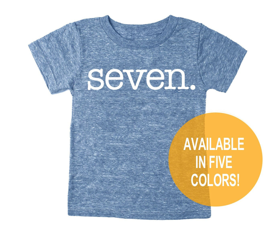 Seventh 7Th Birthday "Seven' Tri Blend Youth T-Shirt - Kids Boy & Girl Tee Twins Triplets