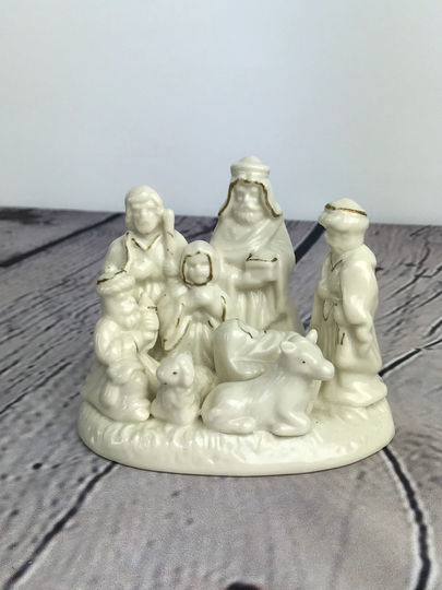 Vintage Nativity Scene Statue, Porcelain Christmas Figurine Jesus Wise Man, Birth Of Statue Figurine, Atomchicago