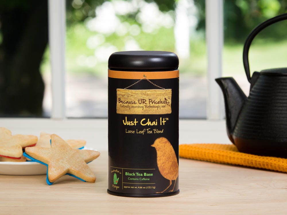 Chai Tea Blend, Just It, Black Base, Loose Leaf, Organic, Spicy Bold Cinnamon Ginger Tea, Perfect For A Chai Latte