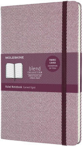 Moleskine Blend Limited Collection Notebook, Large, Ruled, Herringbone Purple (5 x 8.25) Moleskine Author