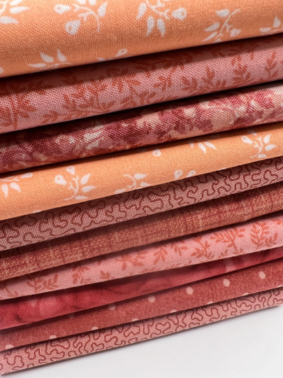 Coral Peach Tonal Blender Fabrics 100% Cotton For Quilting Choose Fat Quarters, 2 1/2" Strips, Jelly Roll, Charm Pack, Layer Cake