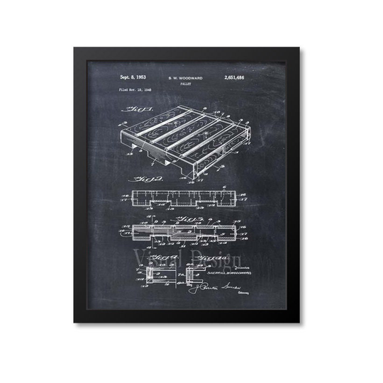Pallet Patent Print Wall Art Warehouse Loading Dock Forklift