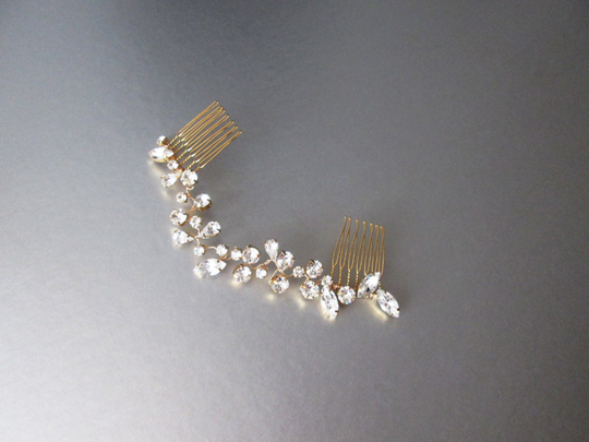 Crystal Hair Vine, Bridal Comb, Wedding Premium European Dainty Crystal Sparkly Bridal Headpiece