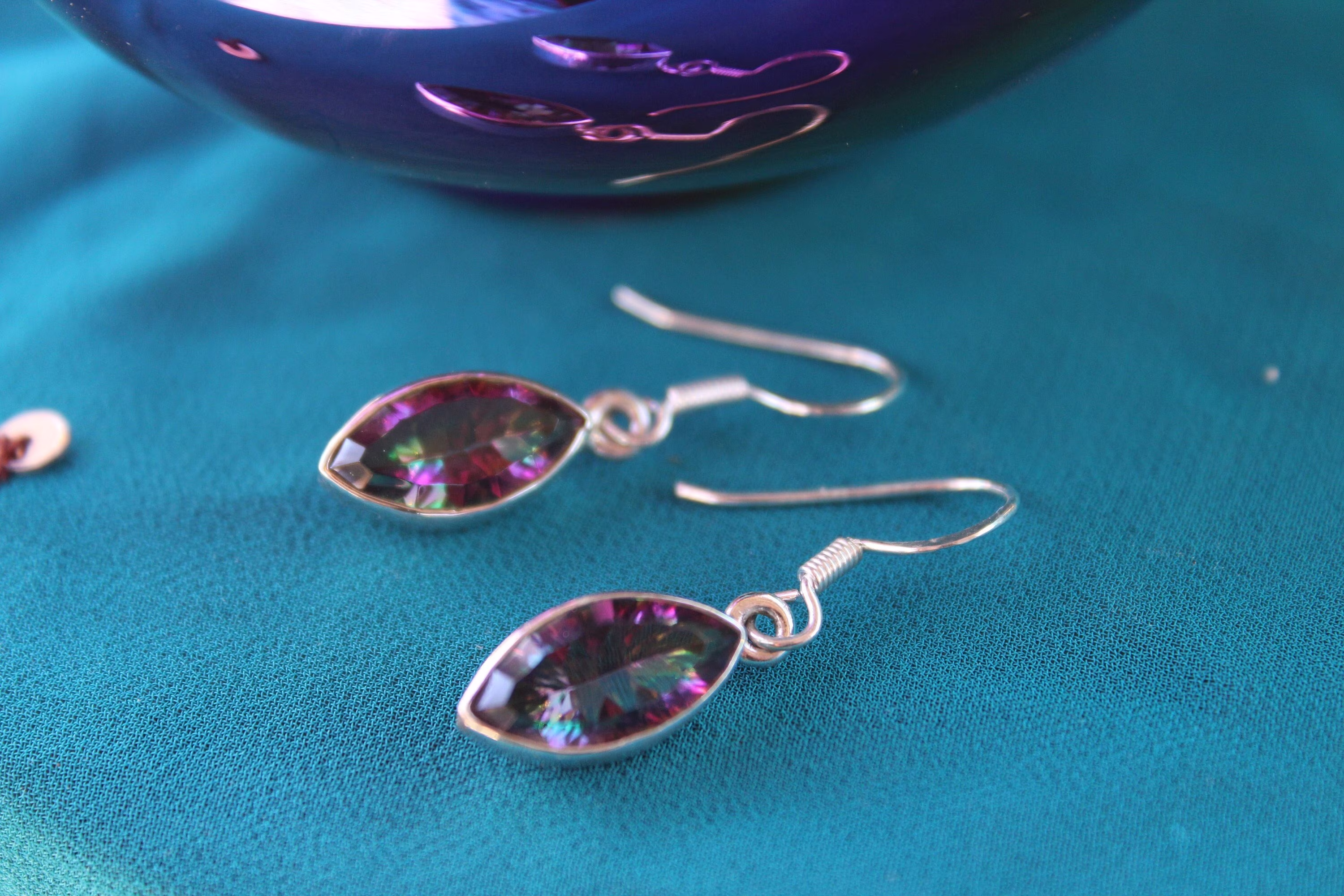 Mystic Topaz Sterling Silver Earrings ~ Birthstone Gift For Her