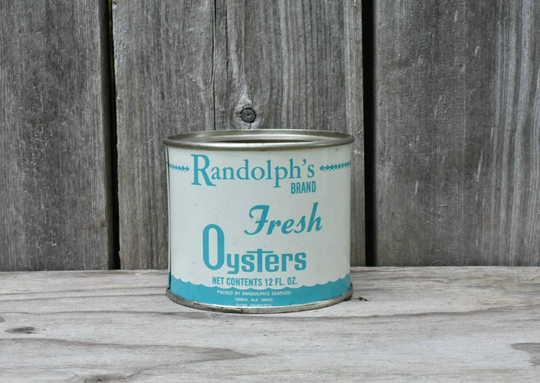 Oyster Tin 12 Ounce Size Advertising Can Randolf's Brand Coden Alabama