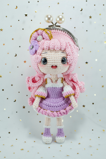 Crochet Crossbody Bag, Amigurumi Princess Crochet Princess, Doll, Handmade Doll