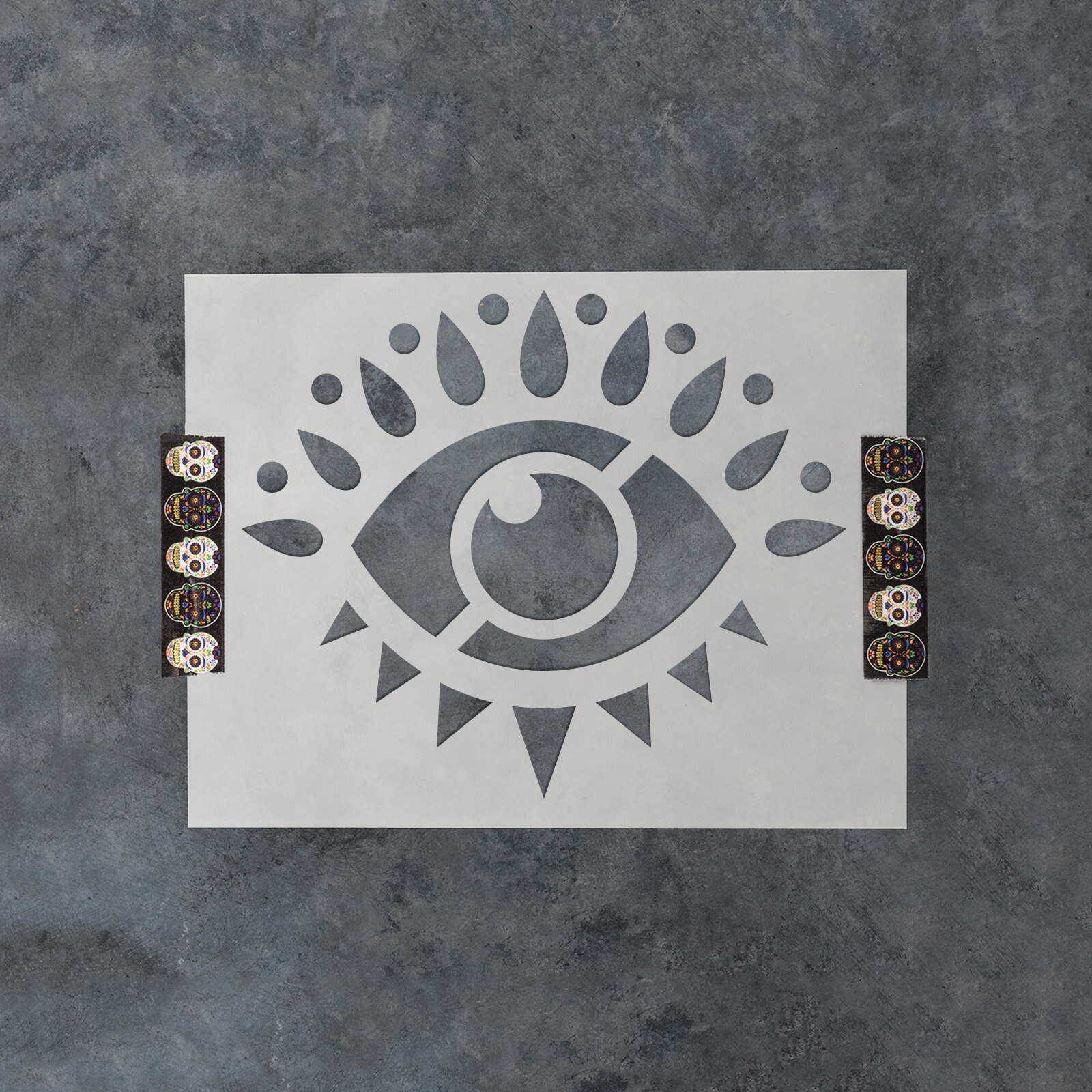 Ramybe Evil Eye Stencil - Durable & Reusable Mylar Stencils