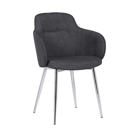 Armen Living Tammy Contemporary/Modern Polyester/Polyester Blend Upholstered Side Chair (Metal Frame) in Gray | LCTMSICHCHRM