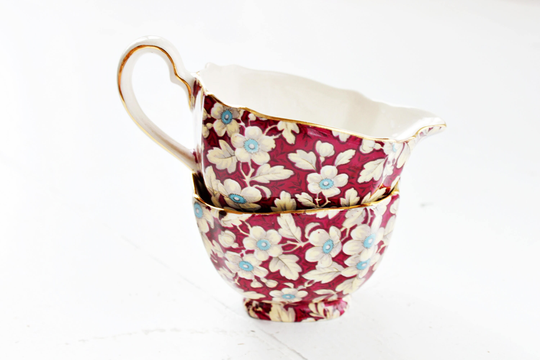Vintage Lord Nelson Royal Brocade Creamer & Sugar Set | Chintz Sugar, English Set, Tea Party