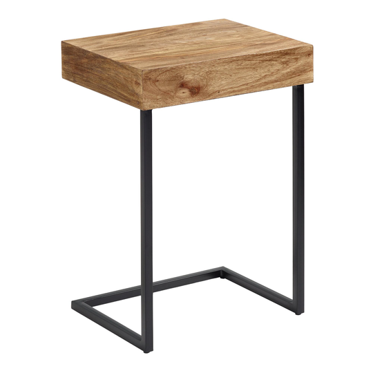 Wood and Black Metal Alec Laptop Table With Shelf: Brown by World Market