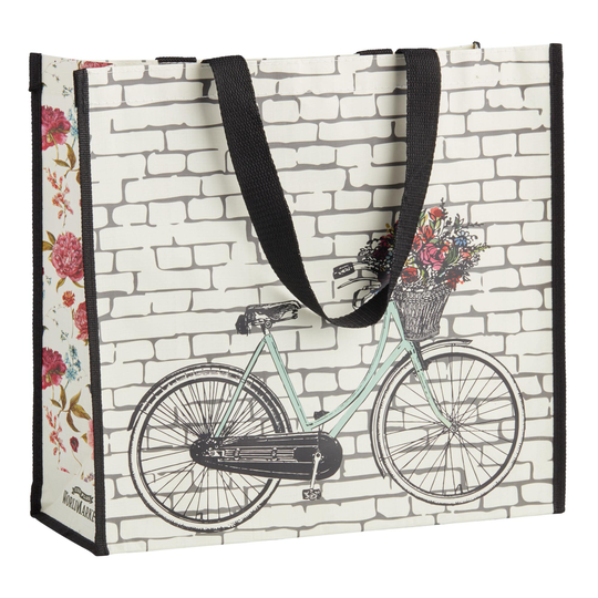 Large Bicycle Floral Tote Bag Set of 2 by World Market