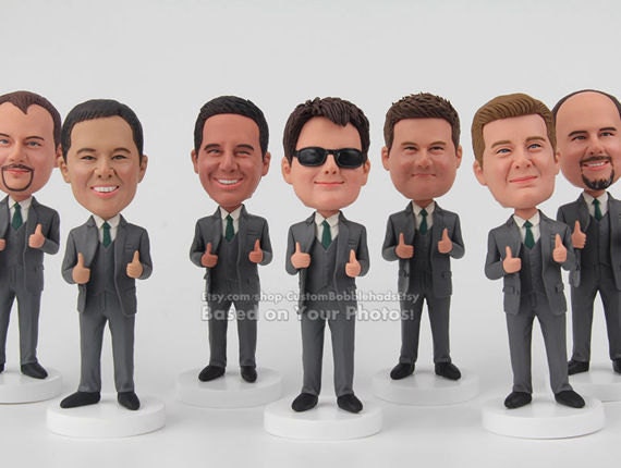 Groomsmen Gift Set Of 9 Groomsmen Bobble Head - Gifts, Best Gift, Personalized Groomsman Man Gift Ideas
