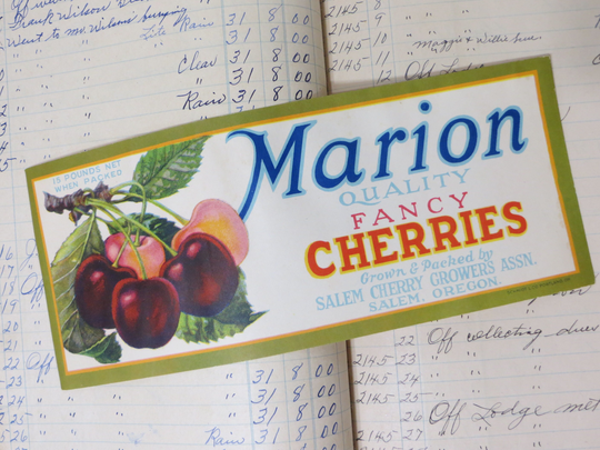 Vintage Ephemera-Grocery Store Label-Crate & Can Label-Original-Not A Reproduction-Fancy Cherries-Farmhouse-Kitchen-Wall Art