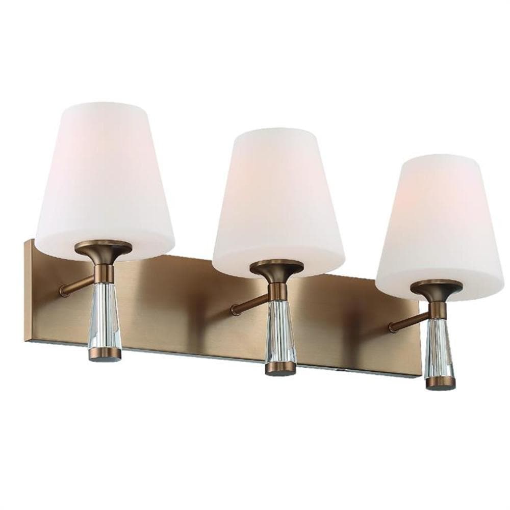 Crystorama Ramsey 23.25-in W 3-Light Vibrant Gold Modern/Contemporary Wall Sconce | RAM-A3403-VG