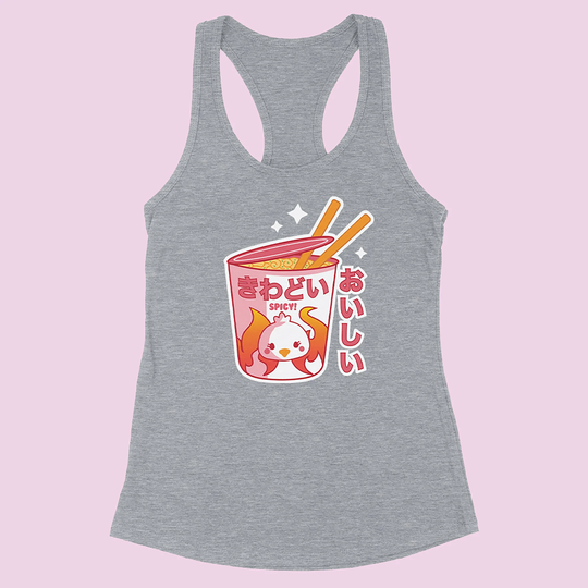 Cute Noodle Cup Racerback Tank Top, Japanese Tank, Adorable Kawaii Tanktops, Shirts, Shirts
