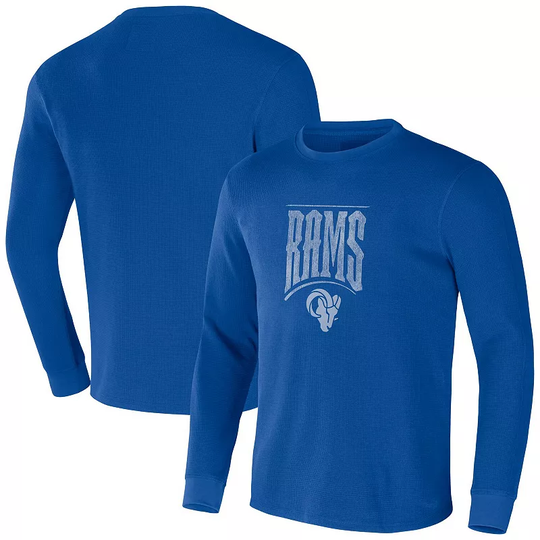 Men's NFL x Darius Rucker Collection by Fanatics Royal Los Angeles Rams Long Sleeve Thermal T-Shirt, Size: 3XL, Blue