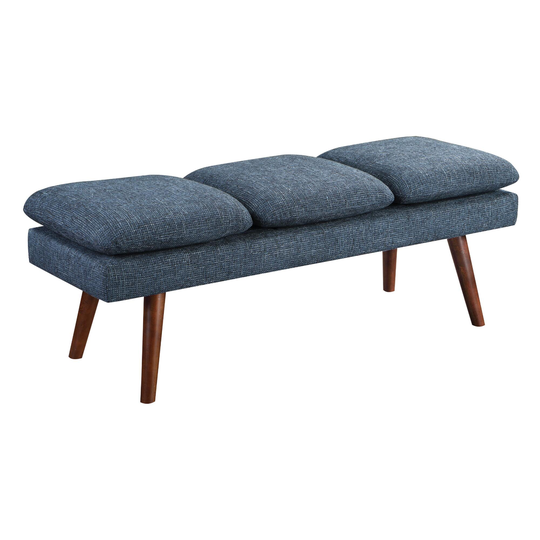 Mid Century Marian Upholstered Bench: Gray - Fabric by World Market