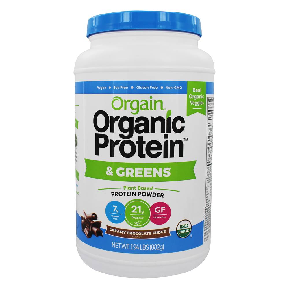 Orgain - Organic Protein & Greens Blend Powder Creamy Chocolate Fudge - 1.94 lbs.