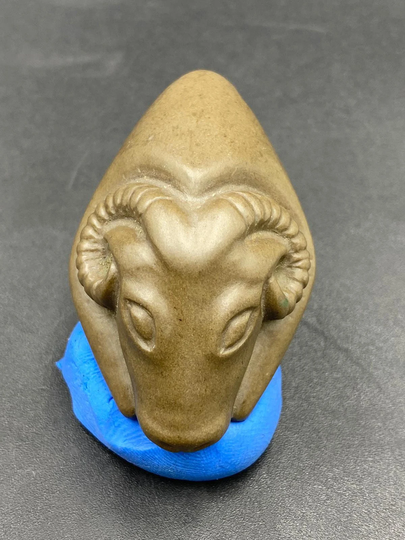 Rare Very Unique Old Ancinet Greek Empire Ram Head Jasper Pendant Intaglio