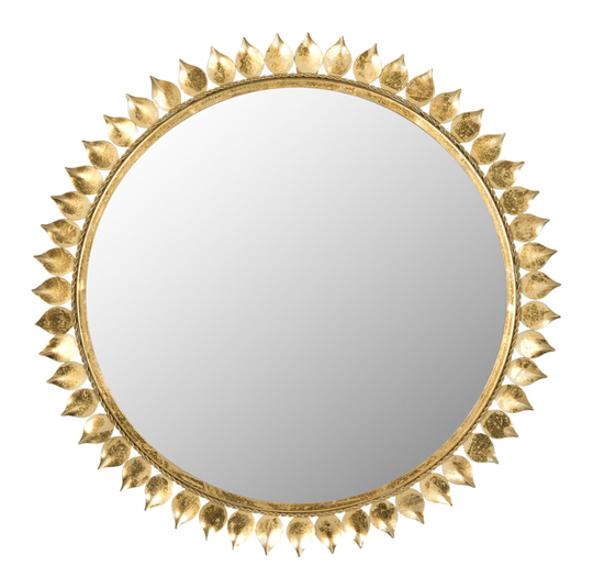 Round Gold Leaf Crown Wall Mirror by World Market
