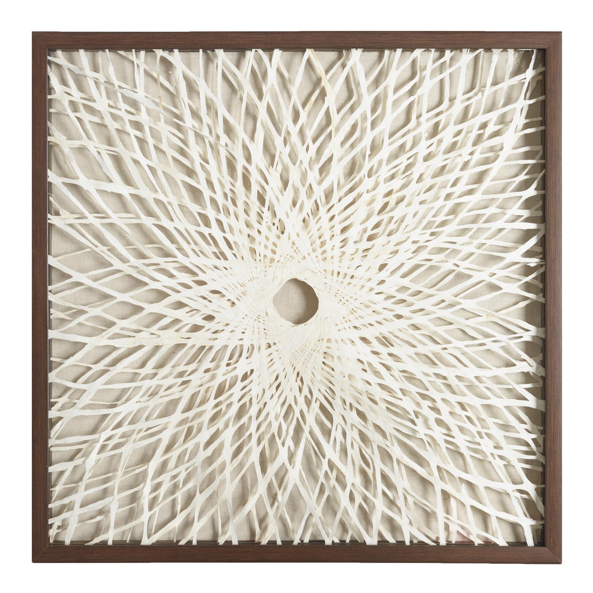 Rice Paper Spiral Shadow Box Wall Art: Natural - Wood - Large by World Market
