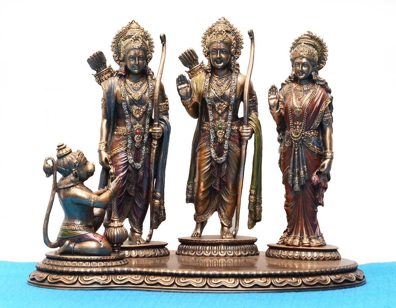 Ramdarbar Statue " 8"Inch Lord Ram Hanuman Lakshman Goddess Sita" Hindu God Statue" Maryada Purshottam Family""