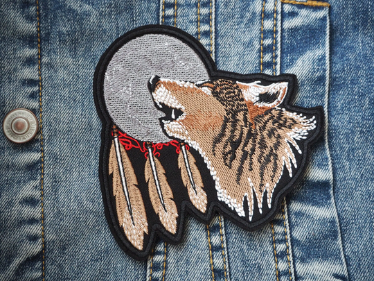 Wolf & Moon Embroidered Patch