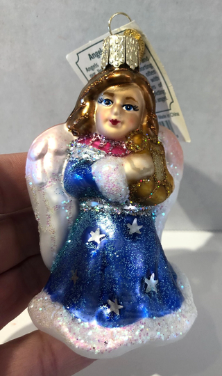 Angel With Lyre Ornament/Old World Christmas Glass Includes Free Shipping