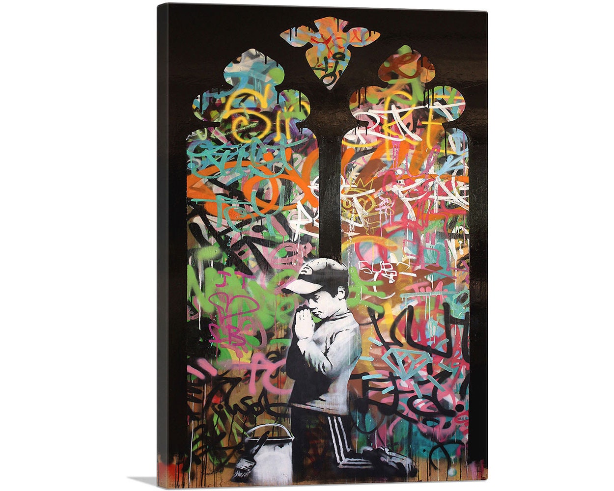 Artcanvas Forgive Us Our Trespassing By Banksy Canvas Art Print