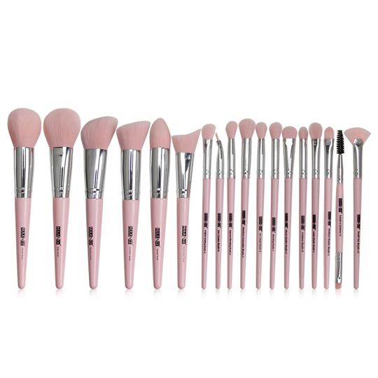 MAANGE 18Pcs Cosmetics Foundation Blending Blush Face Powder Makeup Brushes Set - pink