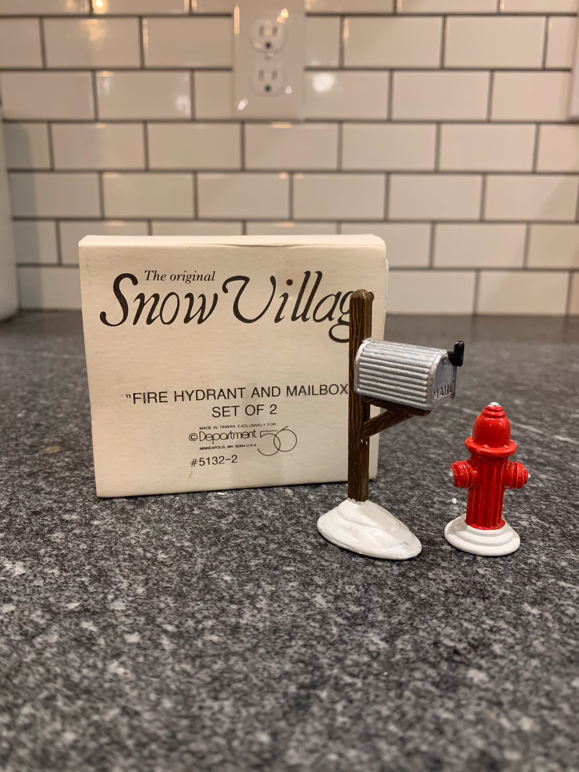 Dept 56 Fire Hydrant & Mailbox | Set Of 2, The Original Snow Village, Department 56, Retired Dept Vintage Accessory