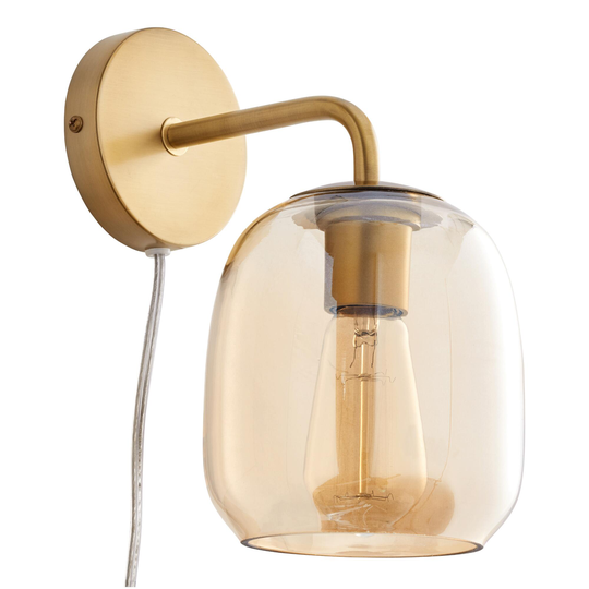 Amber Glass Cyra Wall Sconce: Metallic/Orange/Yellow/Gold by World Market