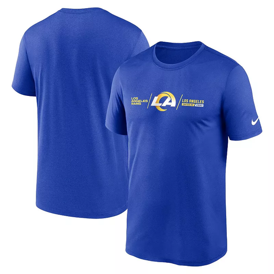 Men's Nike Royal Los Angeles Rams Horizontal Lockup Legend Performance T-Shirt, Size: 3XL, LAR Blue