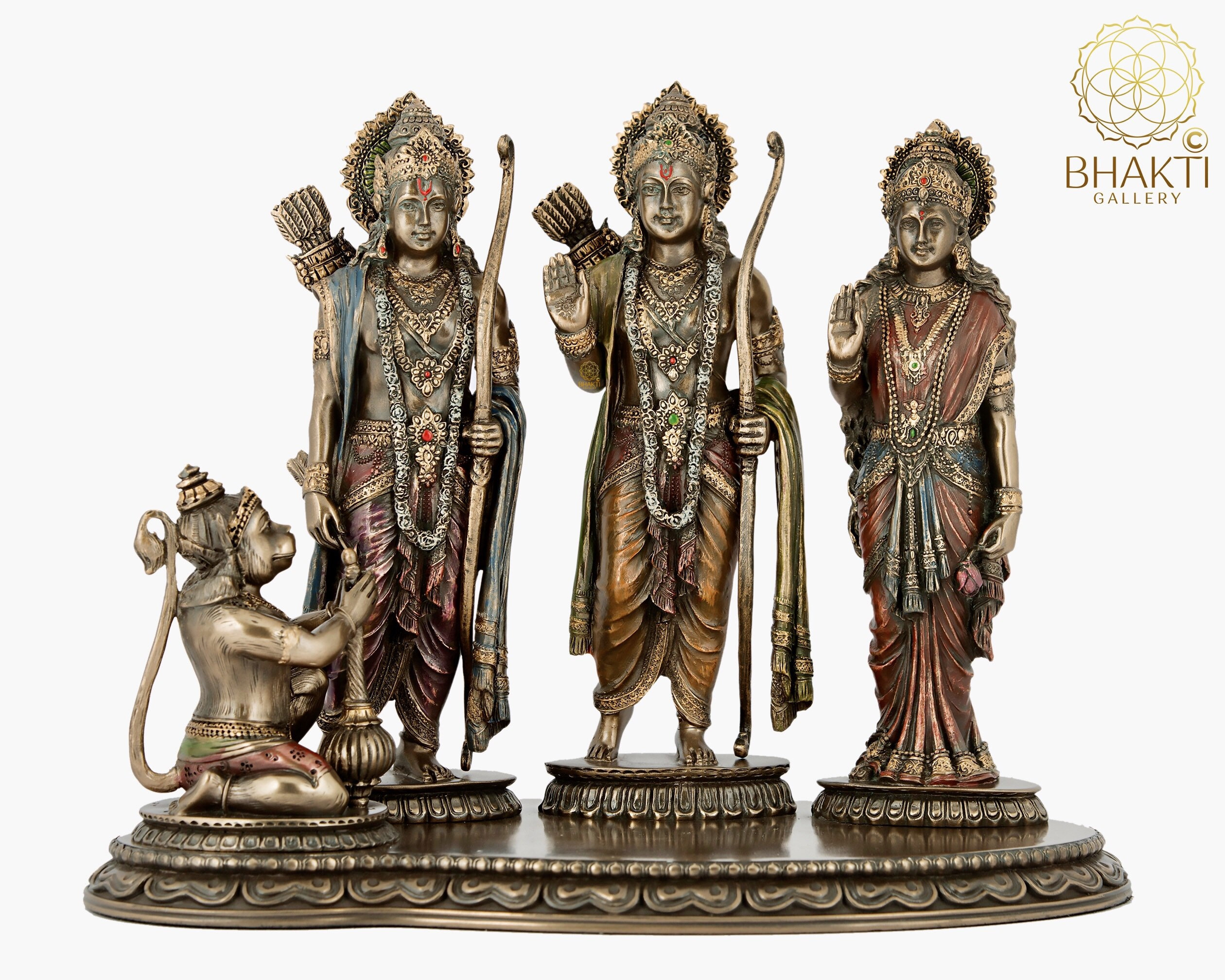 Ramdarbar Statue, 20 cm Lord Rama, Hanuman, Lakshman, Sita Mata, Rama Family Statue, Hindu Gods Ram With Hanuman. Deities