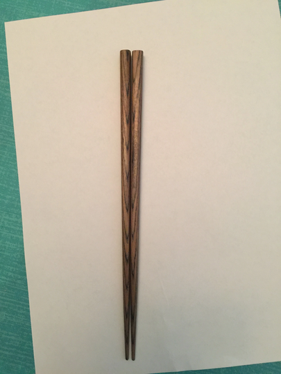 Japanese Awesome Looking Light Weight Brown Stripped Wood Chopsticks with Free Handmade Silk Holder