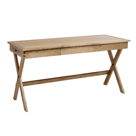 Light Walnut Wood Campaign Desk: Brown by World Market