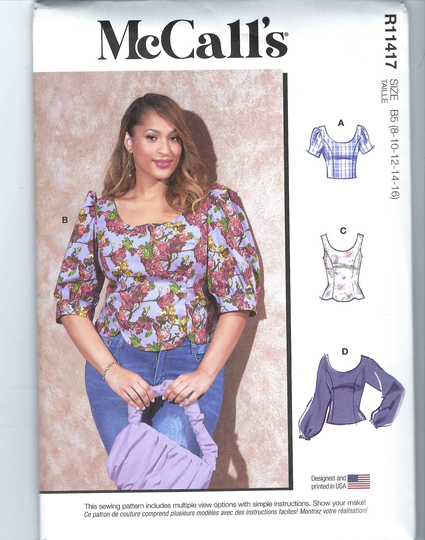Uncut Mccalls Sewing Pattern 11417 8255 Misses Tops Size 8-16 18-24 26-32 Factory Folded