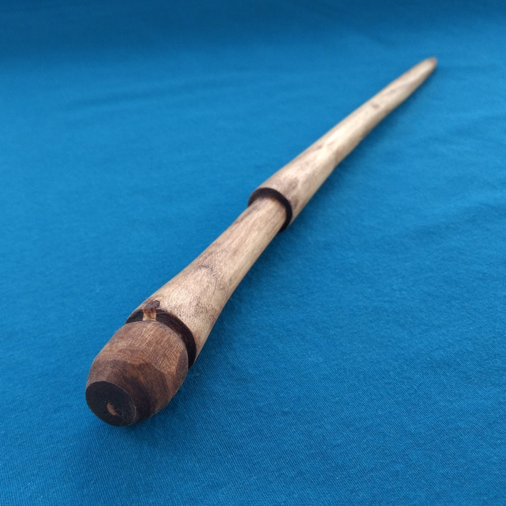 Wand, Hand Carved, Cottonwood, 11.25, Costume, Cosplay, Halloween, Wizard, Magic, Pagan, Viking - Made & Carved in The Usa