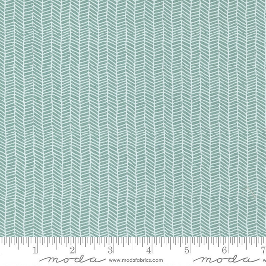 Love Note Herringbone Blender Stripe Dusty Sky By Lella Boutique For Moda Fabrics Fabric 5154 12