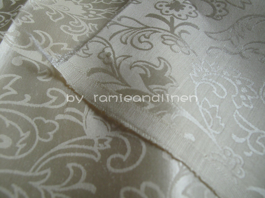 Silk Fabric, Linen Blend Brocade Half Yard By 46" Wide